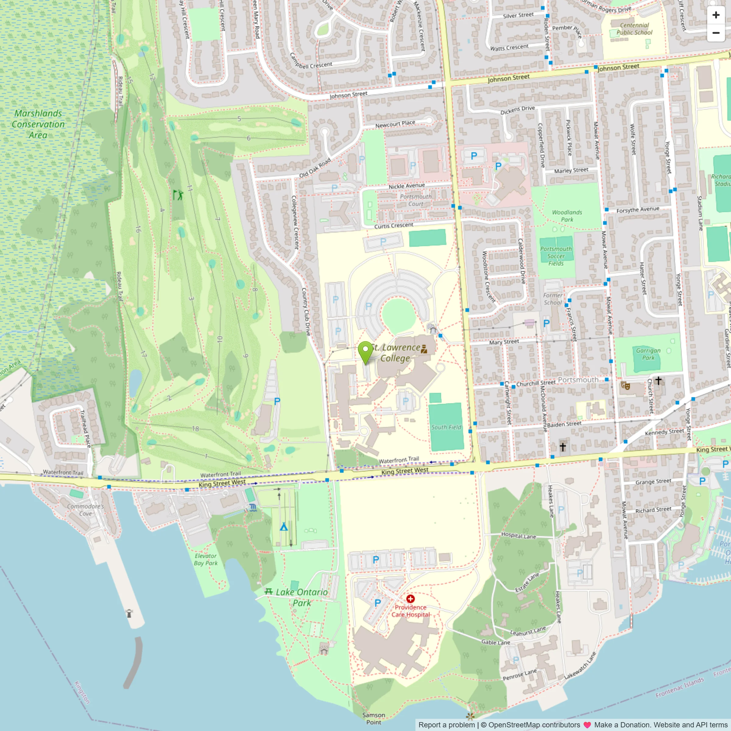 Map showing the location of Card's Bakery on Princess Street, Kingston